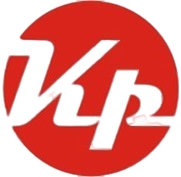 Das Logo und Symbol einer Organisation mit den Buchstaben 'Kp' in schwarz auf rotem Hintergrund.